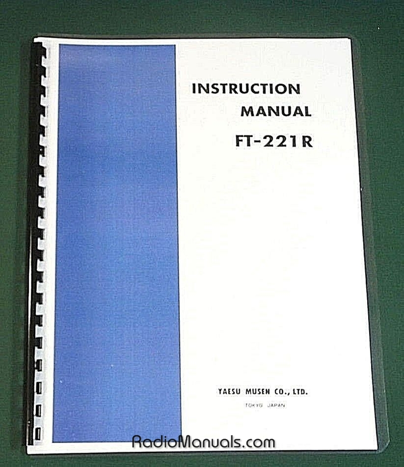 Yaesu FT-221R Instruction Manual - Click Image to Close